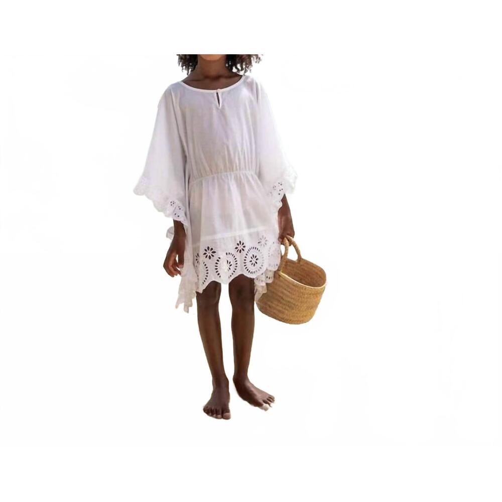 NEW SNAPPER ROCK girl's eyelet coverup in cesci white